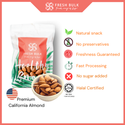 Fresh Bulk Roasted Almond California (Lightly salted) | Halal Certified